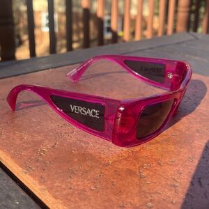 Versace Transparent Hot Magenta Pillow Sunglasses